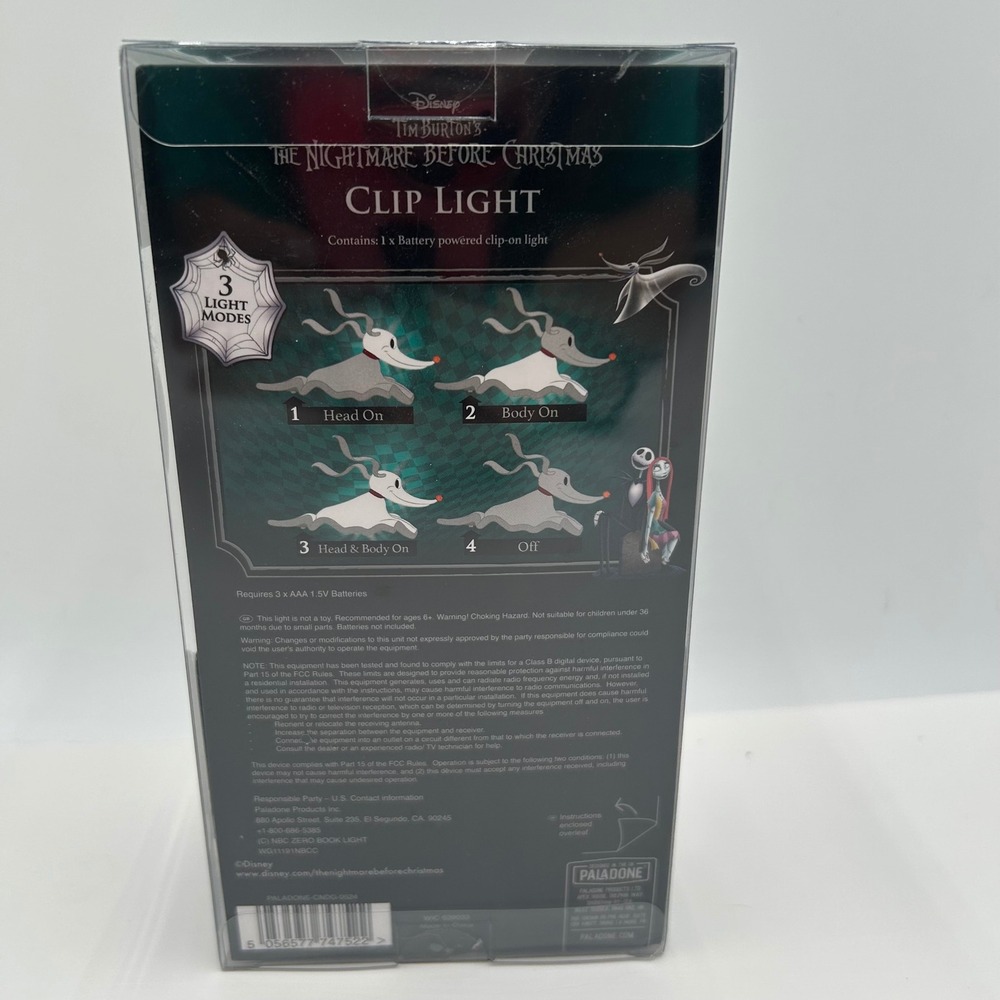 Disney Nightmare Before Christmas Zero Clip Light Paladone Flexible Book Lamp - Picture 4 of 9